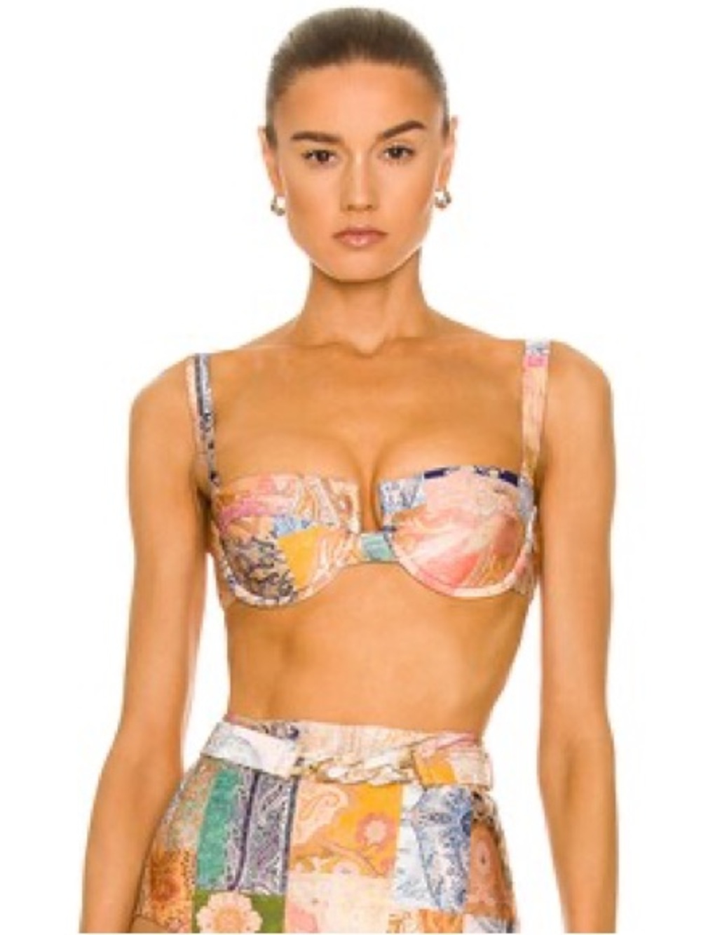 Zimmermann Anneke Balconette Underwire Bra Swim 3 Bikini Top Bandana 8 10 NWT